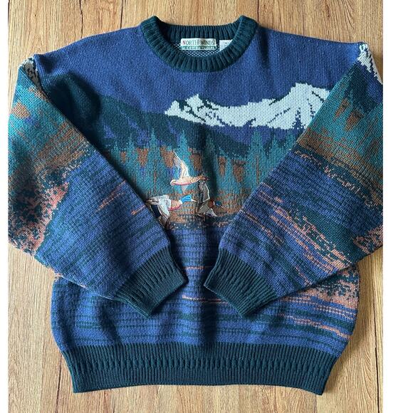 North Winds By Cotton Traders Vtg Wool Blend Duck Sweater Size Small - Picture 1 of 6